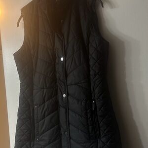 Black Quilted Sleeveless Vest